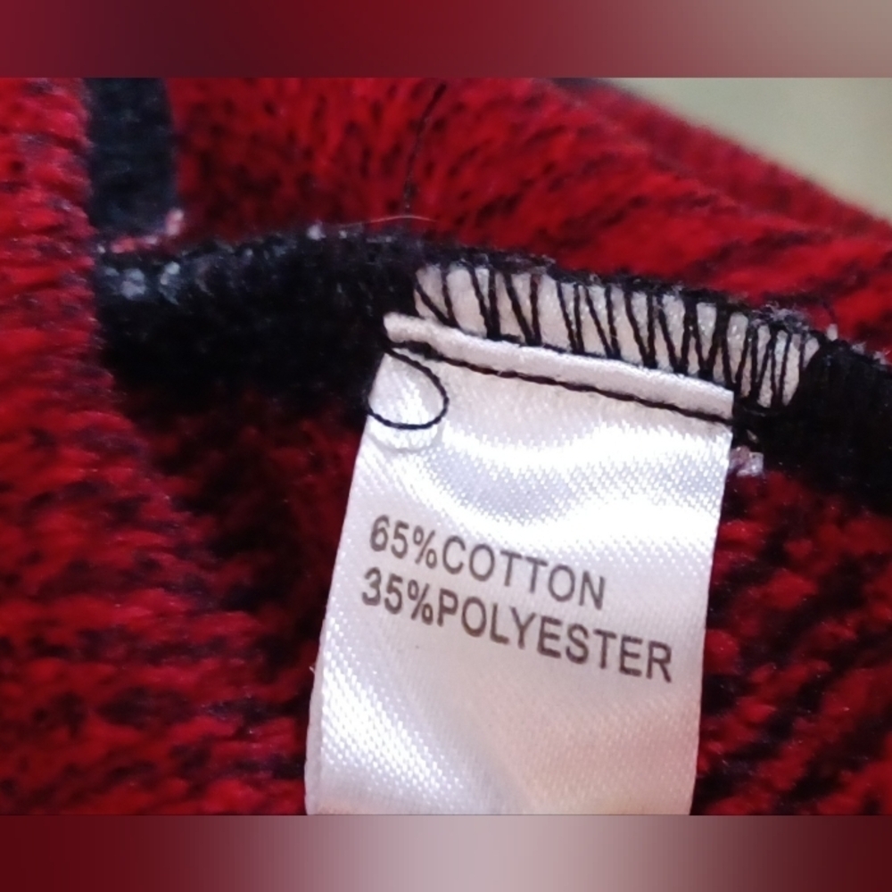 SHEIN Red and Black Checkered Plush Jacket - Picture 9 of 9